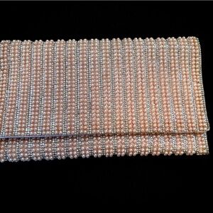 Nina Pearl-Embellished Blush Pink Clutch